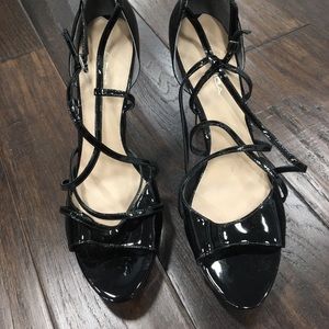 Strappy black heels